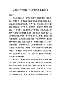 在全市村党组织书记培训班上的讲话