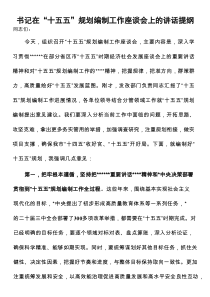 书记在“十五五”规划编制工作座谈会上的讲话提纲