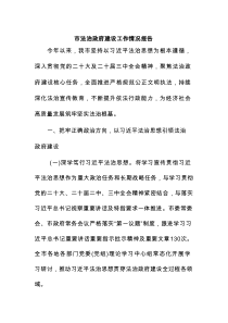 市法治政府建设工作情况报告
