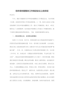 在环保问题整改工作推进会议上的讲话
