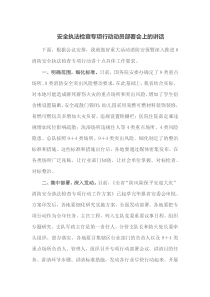 安全执法检查专项行动动员部署会上的讲话