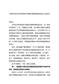 市委书记在20XX年全市党员领导干部警示教育电视电话会议上的讲话