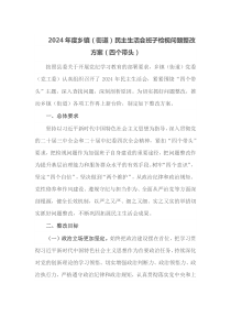2025年度乡镇街道民主生活会班子检视问题整改方案四个带头