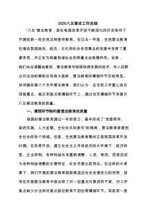 2025 八五普法工作总结5篇精选