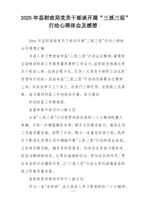 2025年县财政局党员干部谈开展“三抓三促”行动心得体会及感想