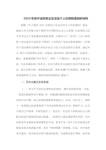 2024年班子成员民主生活会个人对照检查剖析材料