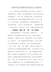 市委书记在招商引资动员会上的讲话