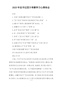 2025年总书记四川考察学习心得体会