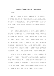 市委书记在调研公安交管工作时的讲话