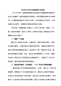 2025年上半年支部党建工作总结【5篇】