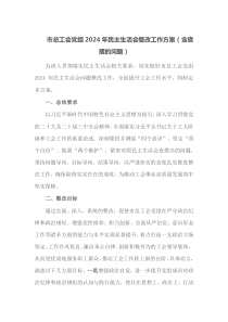 市总工会党组2025年民主生活会整改工作方案含查摆的问题