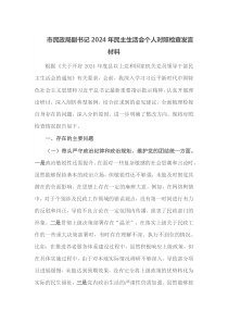市民政局副书记2025年民主生活会个人对照检查发言材料