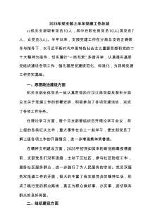 2025年党支部上半年党建工作总结(精选6篇材料)