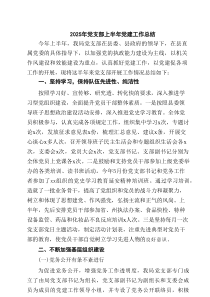 2025年党支部上半年党建工作总结优选六篇