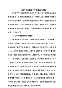 2025年党支部上半年党建工作总结范文精选(6篇)