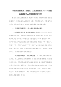 税务局党委委员副局长二级高级主办2025年度民主生活会个人对照查摆剖析材料