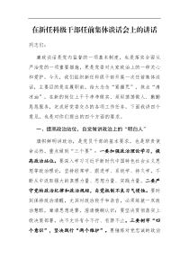 在新任科级干部任前集体谈话会上的讲话