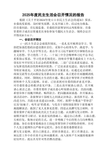 2025年度民主生活会召开情况的报告最新5篇