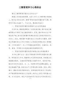 三精管理学习心得体会