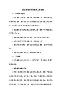 2025年宣传文化教育工作总结(二篇)