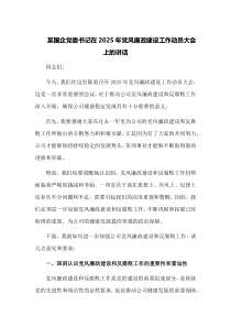 某国企党委书记在2025年党风廉政建设工作动员大会上的讲话