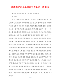 县委书记在全县组织工作会议上的讲话