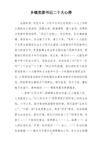 乡镇党委书记二十大心得