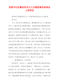 县委书记在整治形式主义为基层减负座谈会上的讲话