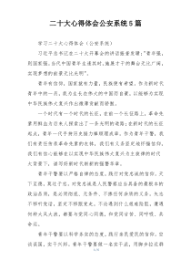 二十大心得体会公安系统5篇