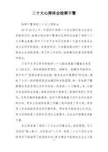 二十大心得体会检察干警