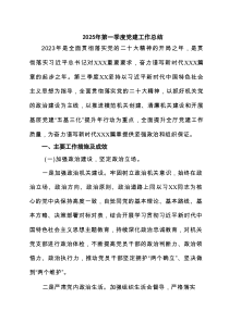 2025年第一季度党建工作总结精选（4篇）