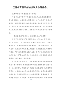 优秀中青班干部培训学员心得体会1