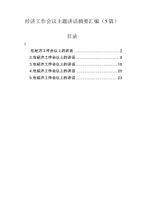 经济工作会议主题讲话汇编5篇