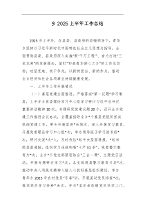 乡2025上半年工作总结