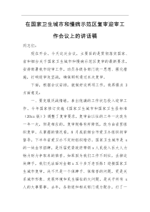 讲话稿在国家卫生城市和慢病示范区复审迎审工作会议上的讲话稿