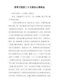 再学习党的二十大报告心得体会