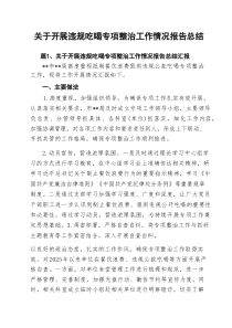 关于开展违规吃喝专项整治工作情况报告总结汇报(精选11篇通用范文)