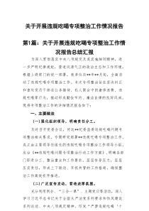 关于开展违规吃喝专项整治工作情况报告总结汇报(精选8篇样本)