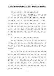 区综合执法局局长全区警示教育会心得体会