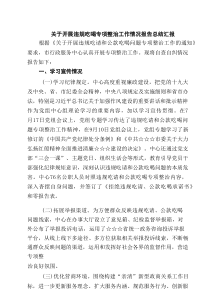关于开展违规吃喝专项整治工作情况报告总结汇报（精选详7例）