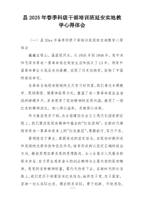 县2025年春季科级干部培训班延安实地教学心得体会