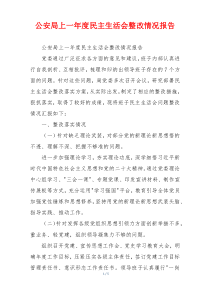 公安局上一年度民主生活会整改情况报告