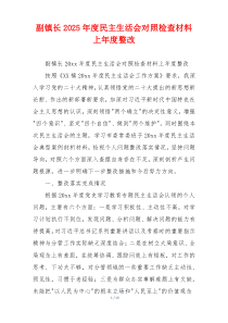 副镇长2025年度民主生活会对照检查材料上年度整改