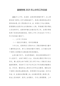 县商务局2025年上半年工作总结