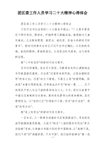 团区委工作人员学习二十大精神心得体会
