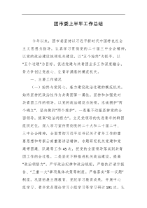 团市委上半年工作总结