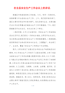 在全县安全生产工作会议上的讲话.