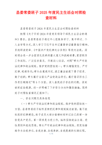 县委常委班子2025年度民主生活会对照检查材料