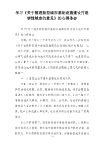 学习《关于推进新型城市基础设施建设打造韧性城市的意见》的心得体会