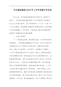 市交通运输局2025年上半年党建工作总结